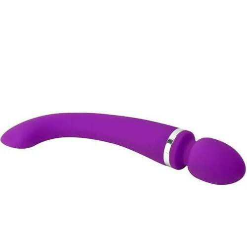 Double Ended Purple 20 Function Curved G-Spot Wand Vibrator