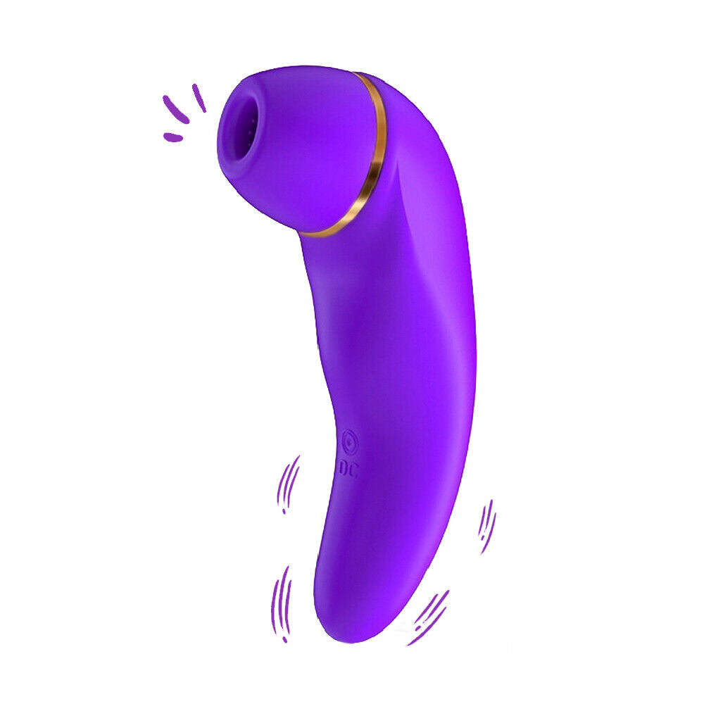 Purple 40 Function Rechargeable Vibrator with Nipple and Clit Suction