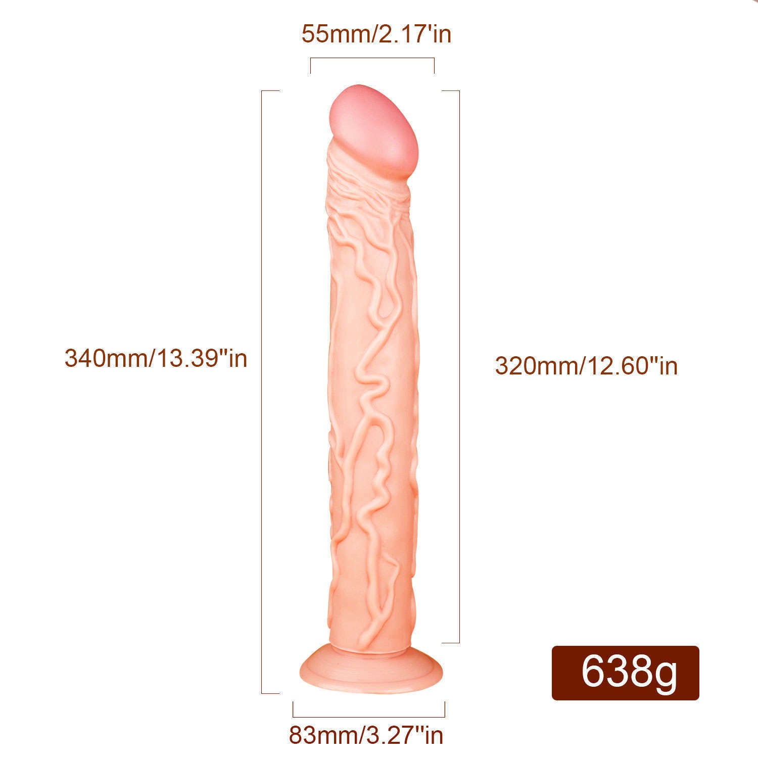 Massive 13 Inch Thick Flesh Suction Cup Dildo