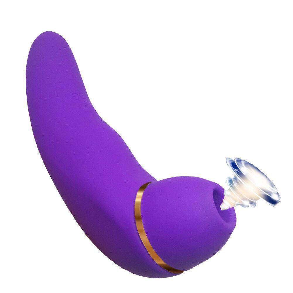 Purple 40 Function Rechargeable Vibrator with Nipple and Clit Suction