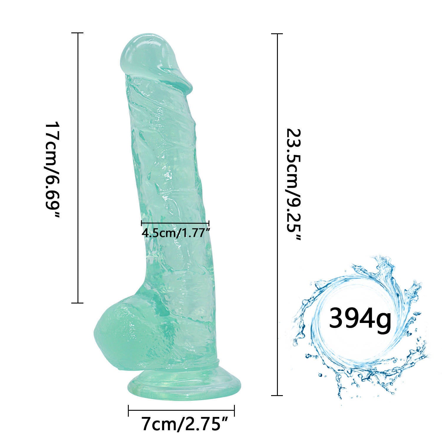 Big 9 Inch Realistic Green Suction Cup Dildo