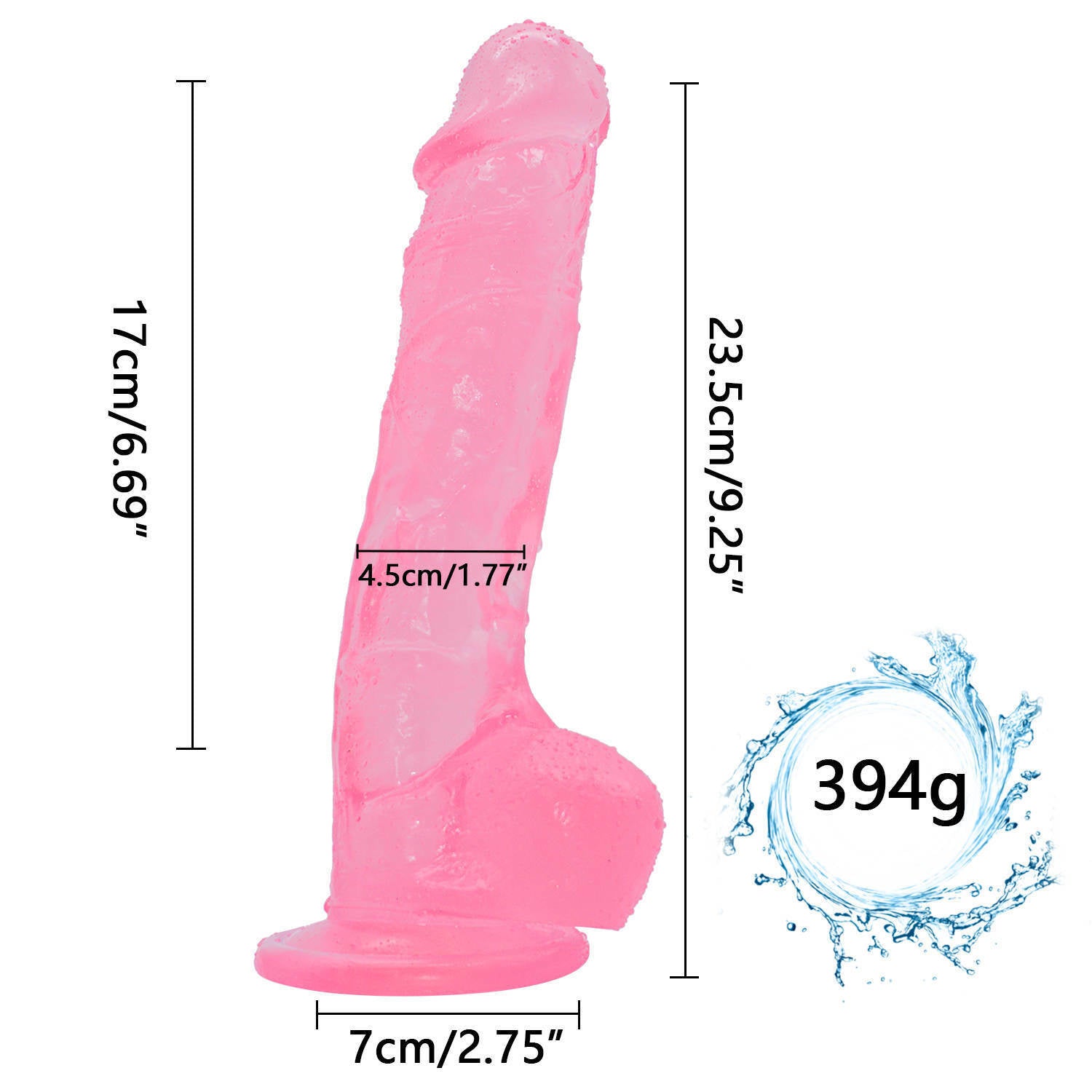 Big 9 Inch Realistic Pink Suction Cup Dildo