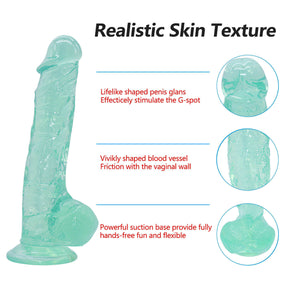 Big 9 Inch Realistic Green Suction Cup Dildo