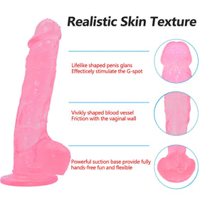 Big 9 Inch Realistic Pink Suction Cup Dildo