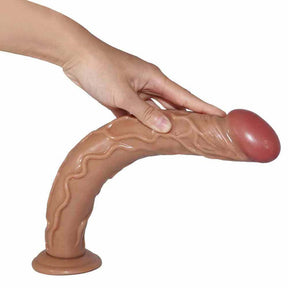 Massive 13 Inch Thick Brown Suction Cup Dildo