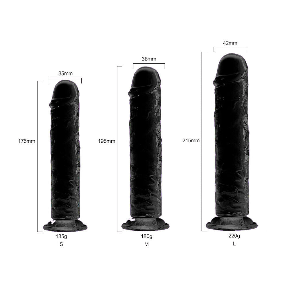 Straight Suction Cup Dildo - Black