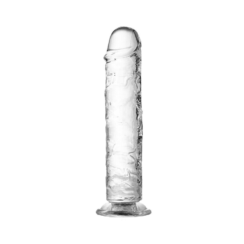 Straight Suction Cup Dildo - Clear