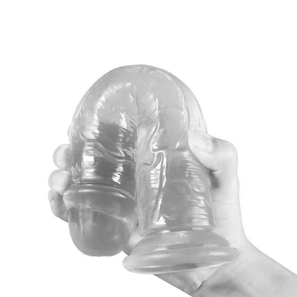 Straight Suction Cup Dildo - Clear