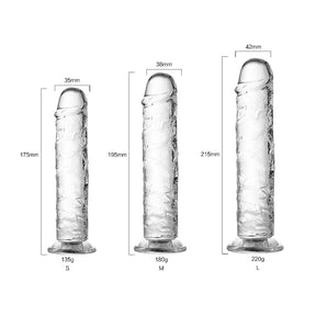 Straight Suction Cup Dildo - Clear