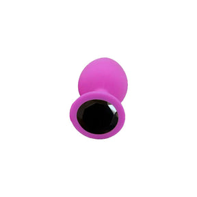 Black Jewelled Pink Silicone Butt Plug