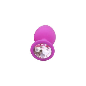 Pink Jewelled Pink Silicone Butt Plug