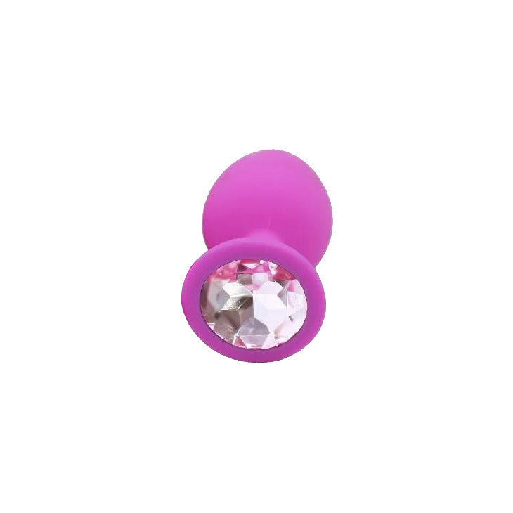 Pink Jewelled Pink Silicone Butt Plug