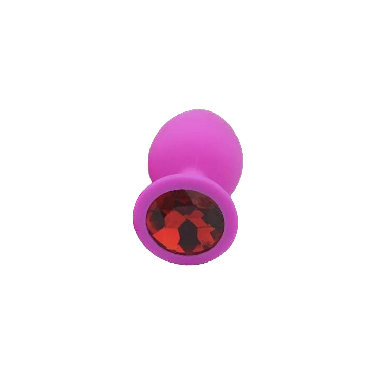 Red Jewelled Pink Silicone Butt Plug