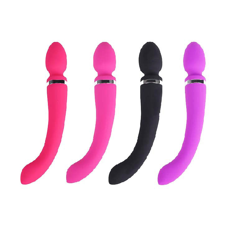 Double Ended Purple 20 Function Curved G-Spot Wand Vibrator