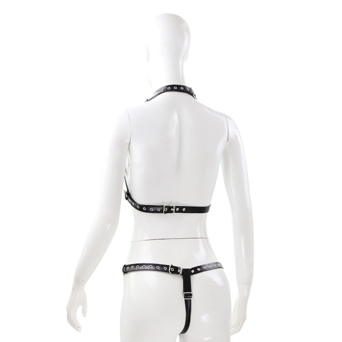 Faux Leather Body Harness with Chains