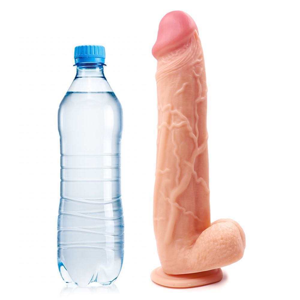 Flesh Monster Suction Cup Dildo With Balls - 13 Inch
