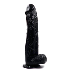 Black Monster Suction Cup Dildo With Balls - 13 Inch