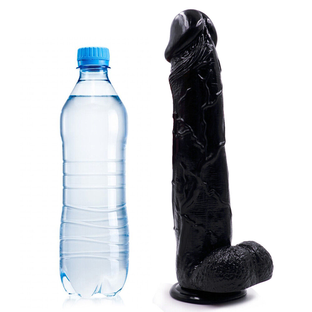 Black Monster Suction Cup Dildo With Balls - 13 Inch