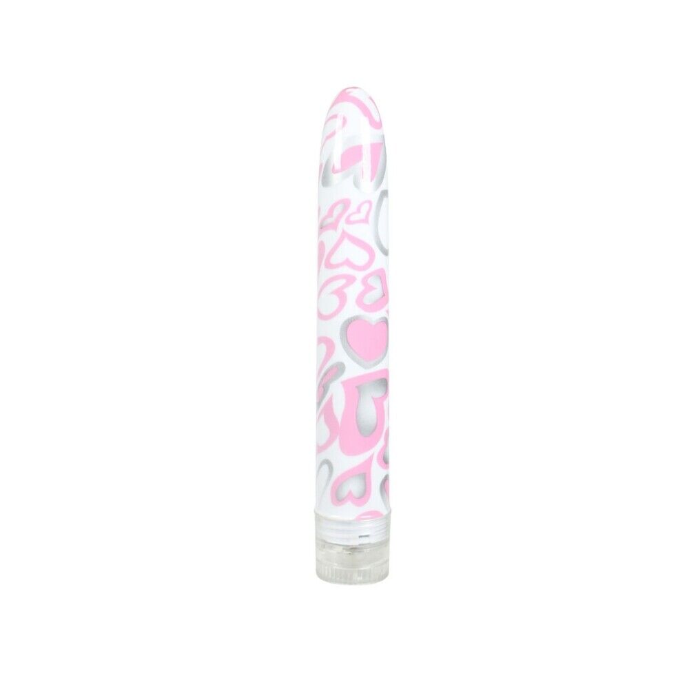 7 Inch Multi Speed Pink Heart Print Bullet Vibrator