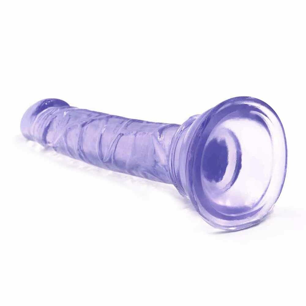 Beginners Small 5 Inch Suction Cup Anal Pegging Dildo - Purple