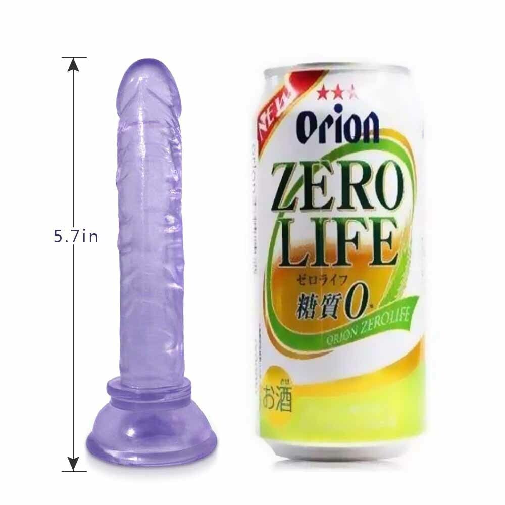 Beginners Small 5 Inch Suction Cup Anal Pegging Dildo - Purple