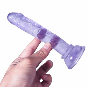 Beginners Small 5 Inch Suction Cup Anal Pegging Dildo - Purple