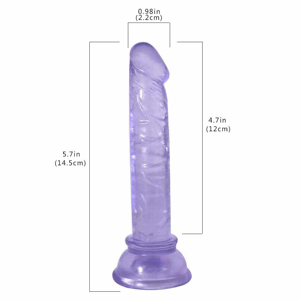 Beginners Small 5 Inch Suction Cup Anal Pegging Dildo - Purple