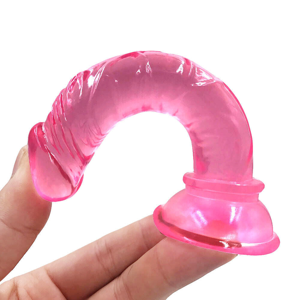 Beginners Small 5 Inch Suction Cup Anal Pegging Dildo - Pink