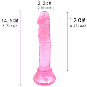 Beginners Small 5 Inch Suction Cup Anal Pegging Dildo - Pink