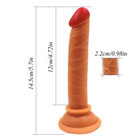 Beginners Small 5 Inch Suction Cup Anal Pegging Dildo - Flesh