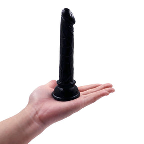 Beginners Small 5 Inch Suction Cup Anal Pegging Dildo - Black