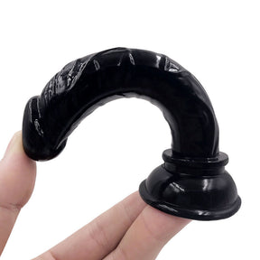 Beginners Small 5 Inch Suction Cup Anal Pegging Dildo - Black