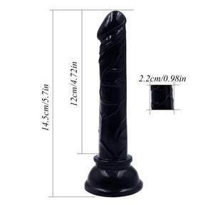 Beginners Small 5 Inch Suction Cup Anal Pegging Dildo - Black