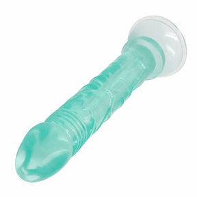 Beginners Small 5 Inch Suction Cup Anal Pegging Dildo - Green