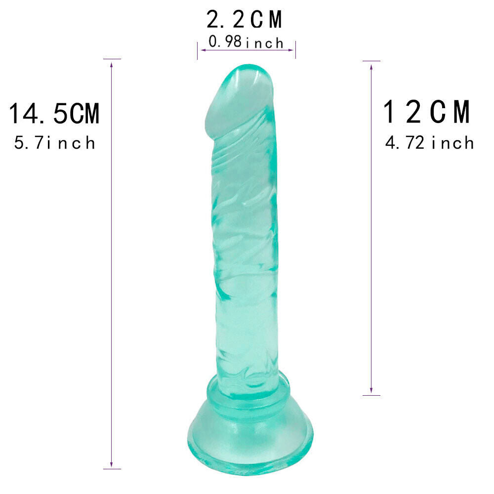 Beginners Small 5 Inch Suction Cup Anal Pegging Dildo - Green