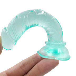 Beginners Small 5 Inch Suction Cup Anal Pegging Dildo - Green