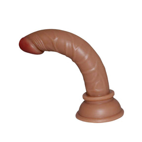 Beginners Small 5 Inch Suction Cup Anal Pegging Dildo - Brown