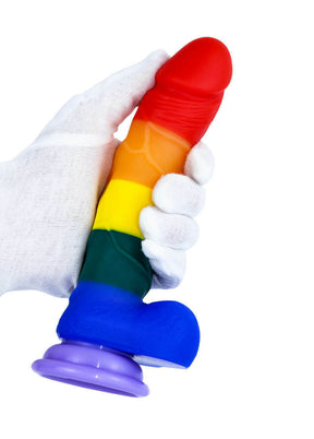 Pride Rainbow Suction Cup Dildo - 8 Inch