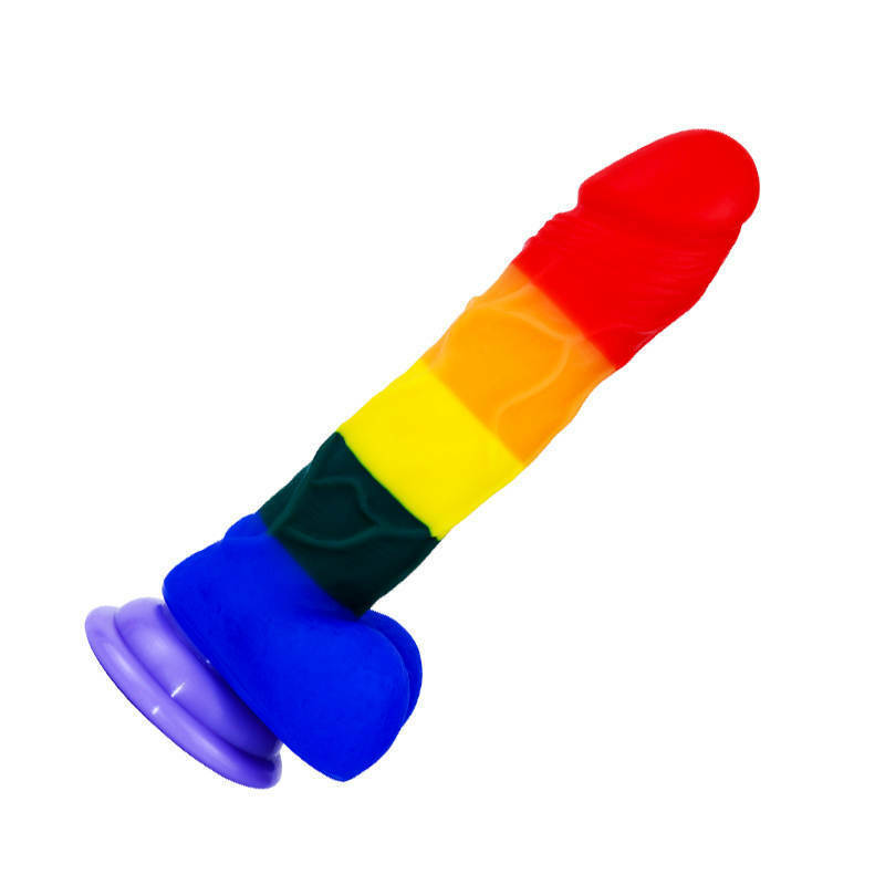 Pride Rainbow Suction Cup Dildo - 8 Inch