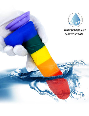 Pride Rainbow Suction Cup Dildo - 8 Inch