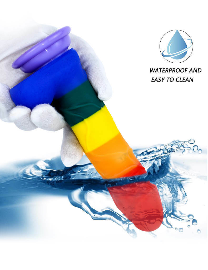 Pride Rainbow Suction Cup Dildo - 8 Inch