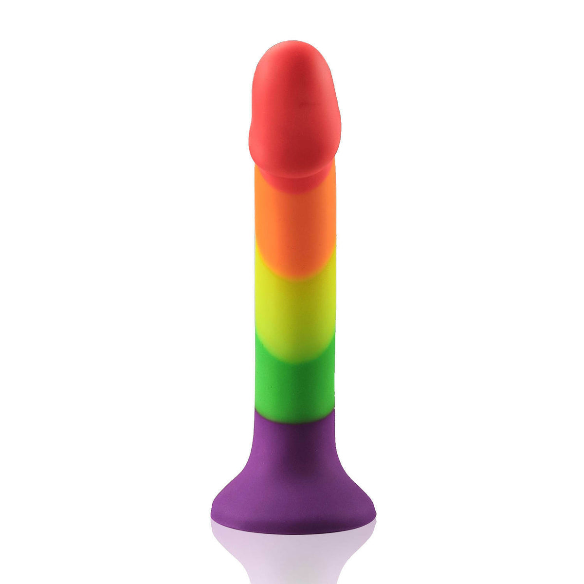 Curved Pride Rainbow Suction Cup Dildo - 9 Inch