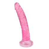 Curved Pink Suction Cup Dildo - 8 Inch