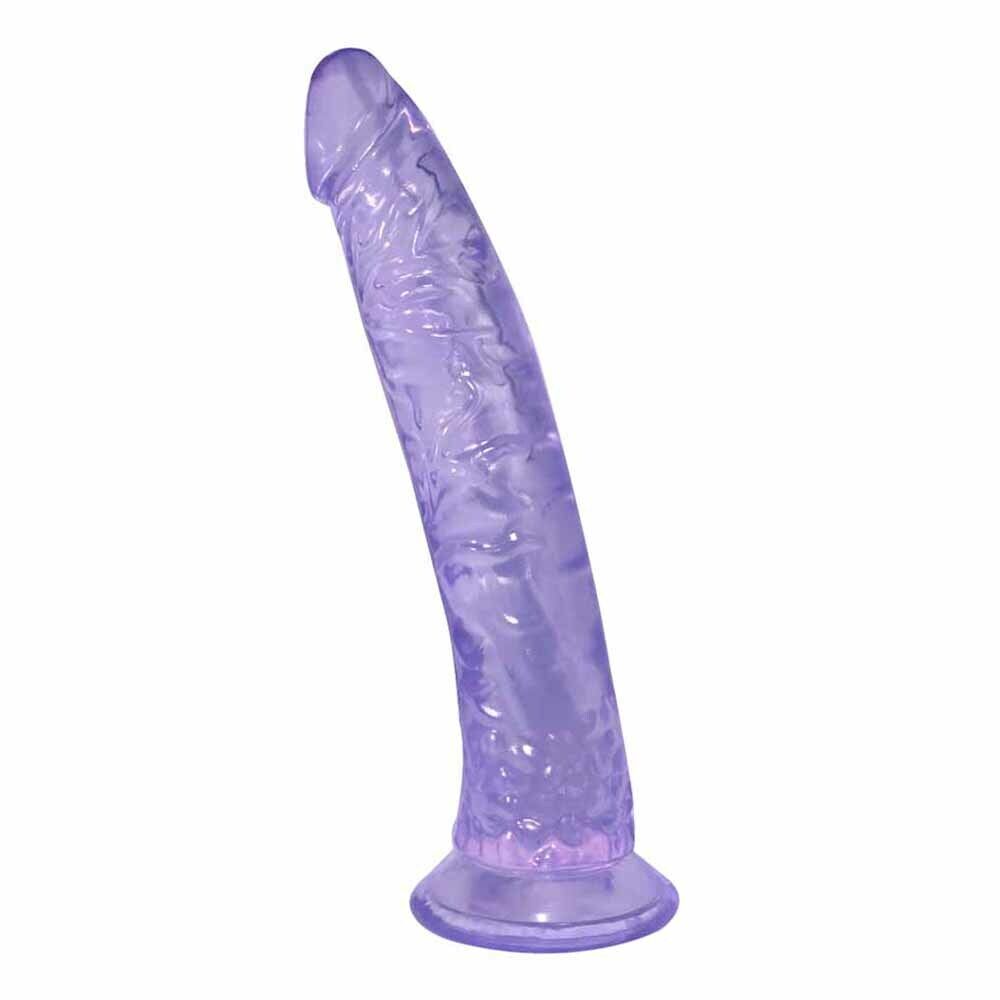 Curved Purple Suction Cup Dildo - 8 Inch