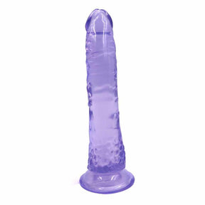 Curved Purple Suction Cup Dildo - 8 Inch