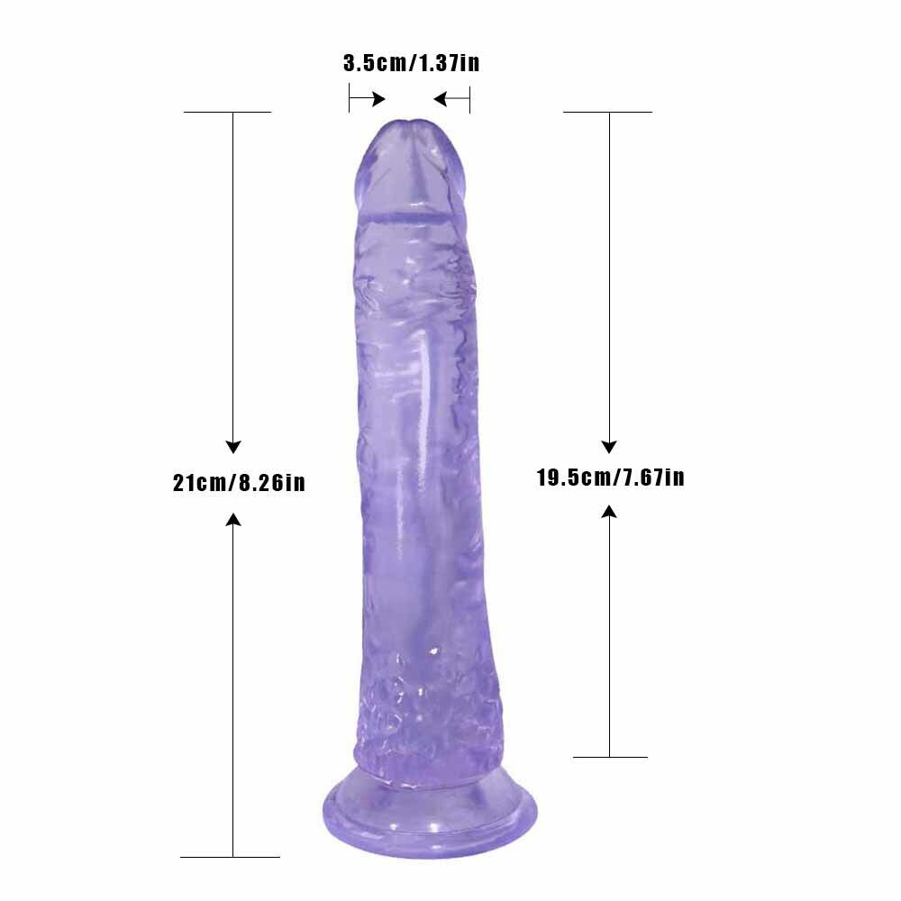 Curved Purple Suction Cup Dildo - 8 Inch