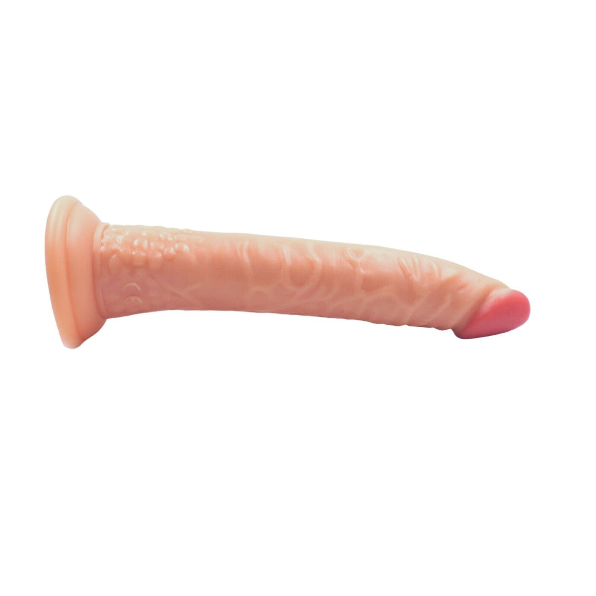 Curved White Flesh Suction Cup Dildo - 8 Inch