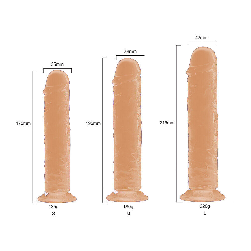 Straight Suction Cup Dildo - Flesh