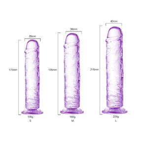 Straight Suction Cup Dildo - Purple